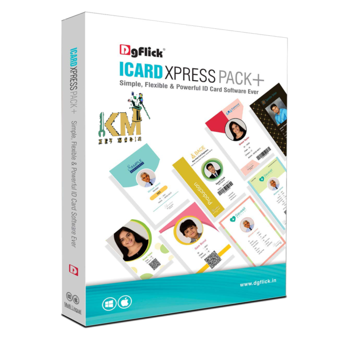 DgFlick Icard Xpress Pack Plus-Design, Create and Print Professional Quality ID Cards